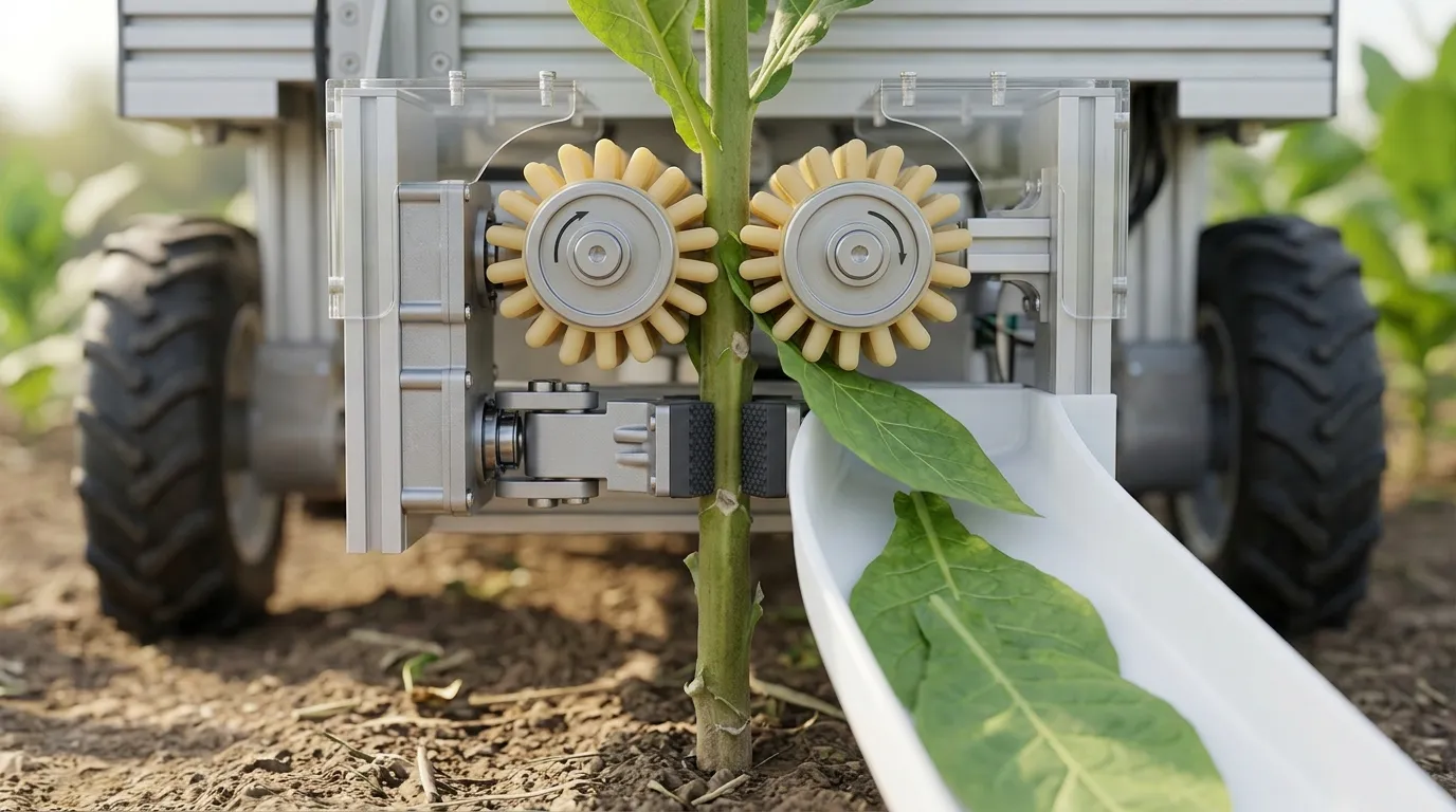Concept render of the soft stripping head around a plant stem